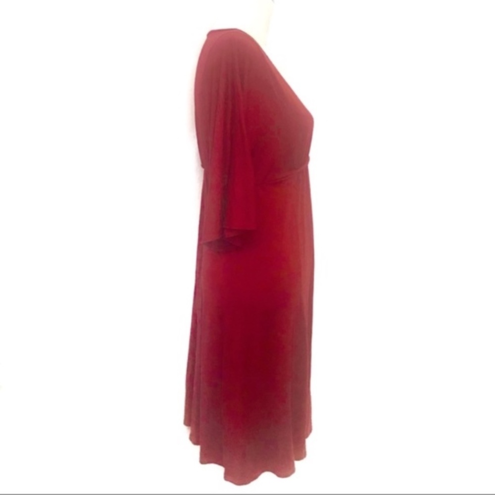 💎 MAX STUDIO RED DEEP V DRESS - Picture 4 of 8